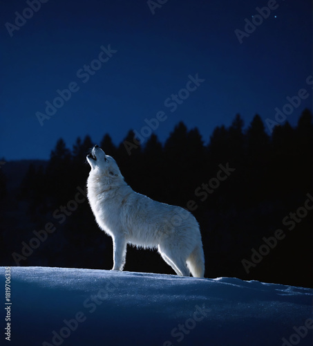 wolf howling at the moon