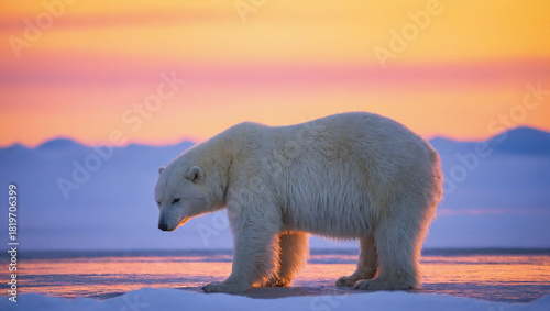polar bear on ice