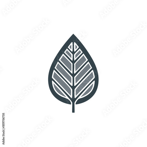 Modern Leaf Logo Symbol Design Minimalist Geometric Shape Icon