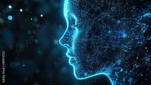 Cybernetic Intelligence Forming in Glowing AI Structure