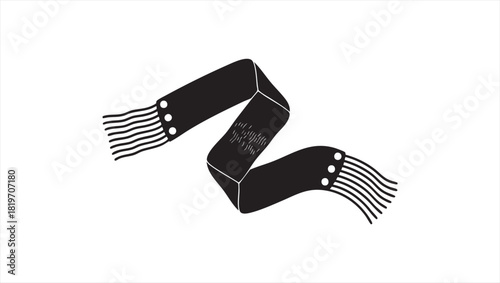 Warm Winter Scarf Illustration Cozy Neckwear for Cold Weather Days