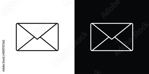 Envelope icons vector symbol with editable stroke lines for web designs