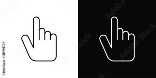 Finger icons vector symbol with editable stroke lines for web designs