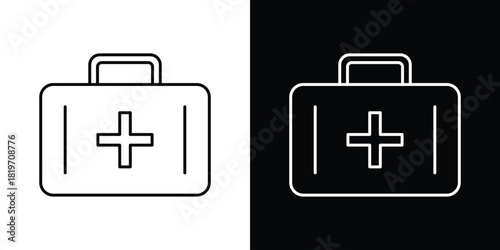 First aid icons vector symbol with editable stroke lines for web designs