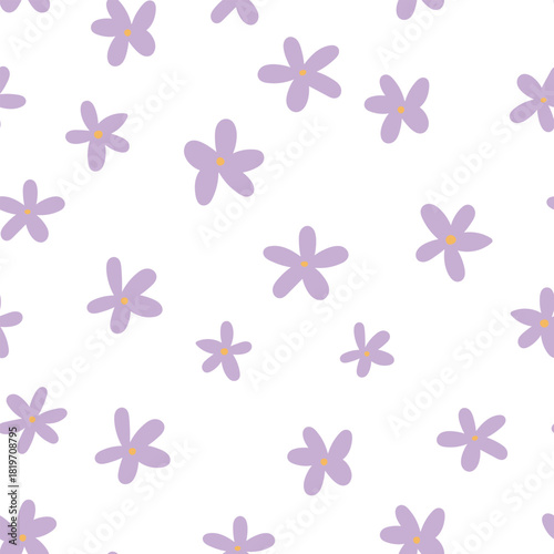 Seamless pattern with spring flowers. Vector illustration on white background. It can be used for wallpapers, wrapping, cards, patterns for clothes and other.