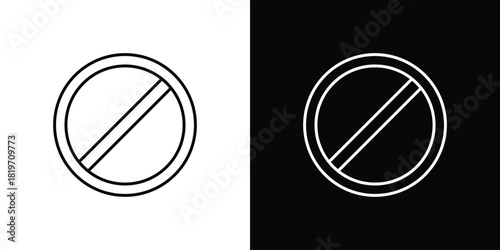Forbidden icons vector symbol with editable stroke lines for web designs