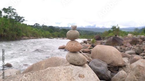 Harmony and nature, balance of stones and meditation