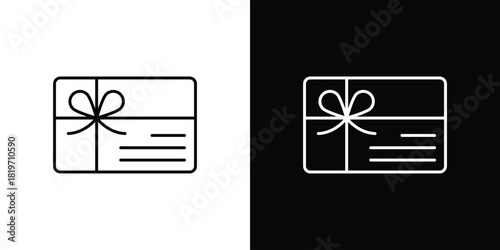 Gift card icons vector symbol with editable stroke lines for web designs