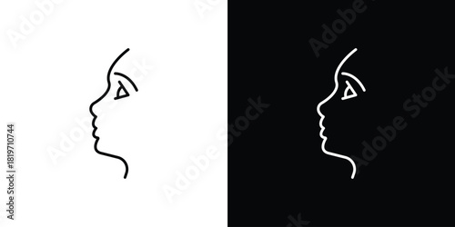 Glowing skin icons vector symbol with editable stroke lines for web designs