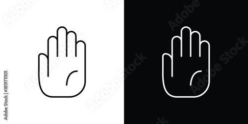 Hand icons vector symbol with editable stroke lines for web designs