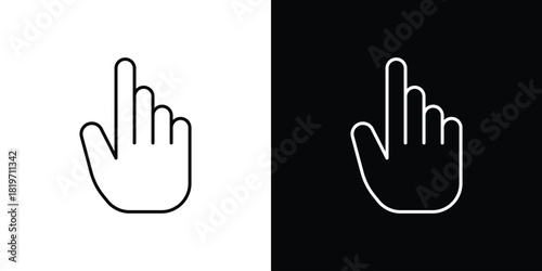Hand pointer icons vector symbol with editable stroke lines for web designs