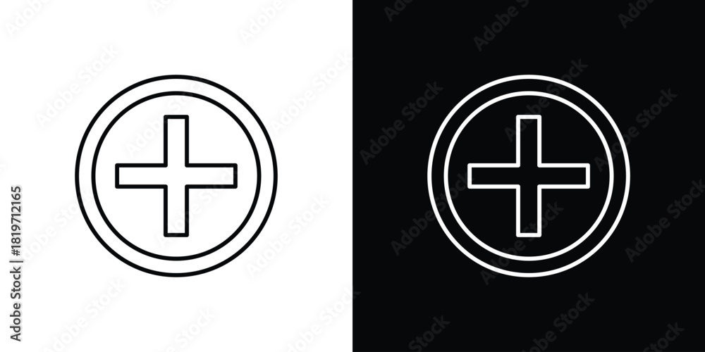 Fototapeta premium Hospital sign icons vector symbol with editable stroke lines for web designs