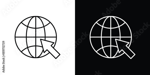 Internet icons vector symbol with editable stroke lines for web designs