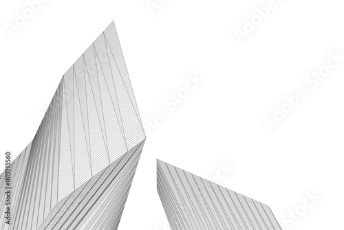 Abstract building 3d illustration. Architectural background 