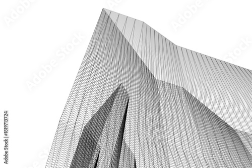 Abstract building 3d illustration. Architectural background 