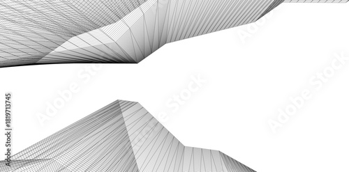 Abstract building 3d illustration. Architectural background 