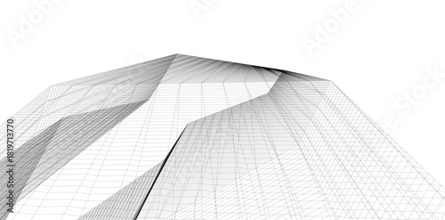 Abstract building 3d illustration. Architectural background 