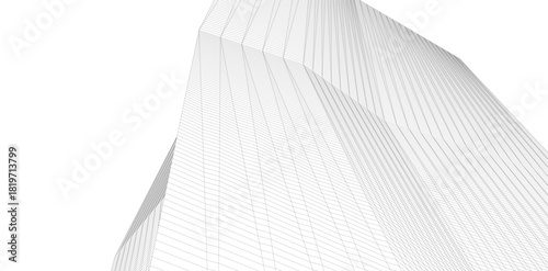 Abstract building 3d illustration. Architectural background 