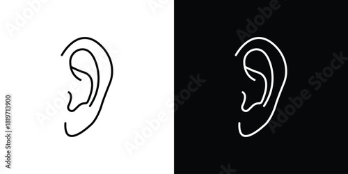 Listening icons vector symbol with editable stroke lines for web designs