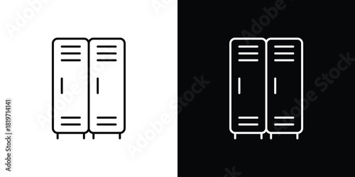 Lockers icons vector symbol with editable stroke lines for web designs