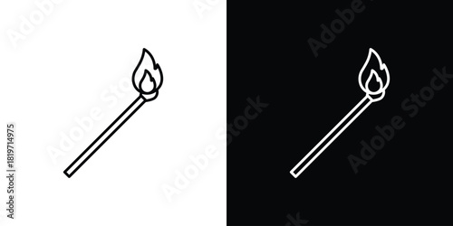 Matches icons vector symbol with editable stroke lines for web designs