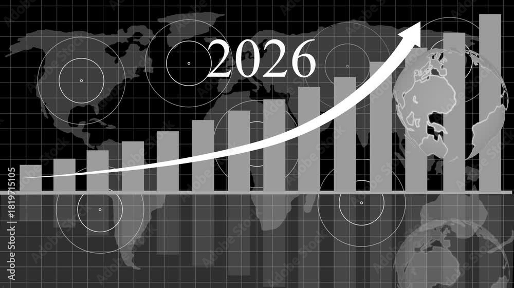 Upward Trend Bar Graph With 2026 Projection Animation Business Bar 1000 F 1819715105 