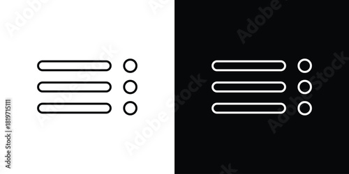 Menu icons vector symbol with editable stroke lines for web designs