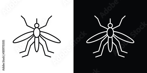 Mosquito icons vector symbol with editable stroke lines for web designs
