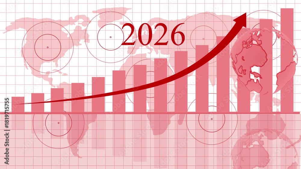 Upward Trend Bar Graph With 2026 Projection Animation Business Bar 1000 F 1819715755 