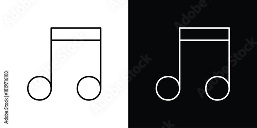 Music icons vector symbol with editable stroke lines for web designs