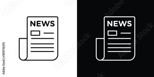 News icons vector symbol with editable stroke lines for web designs