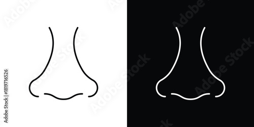 Nose icons vector symbol with editable stroke lines for web designs