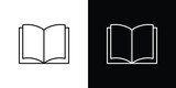 open book icons vector symbol with editable stroke lines for web designs