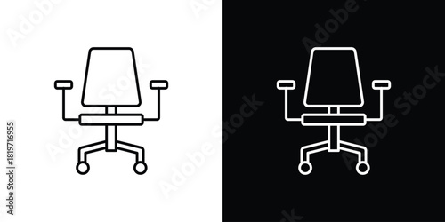 Office chair icons vector symbol with editable stroke lines for web designs