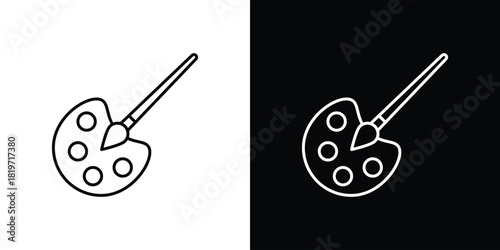 Palette icons vector symbol with editable stroke lines for web designs