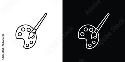 Paint icons vector symbol with editable stroke lines for web designs