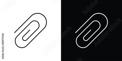 Paperclip icons vector symbol with editable stroke lines for web designs
