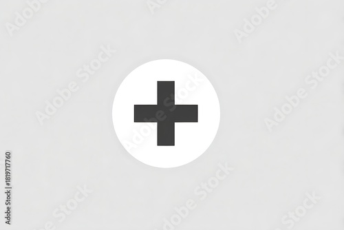 Simple plus sign icon on a light gray background