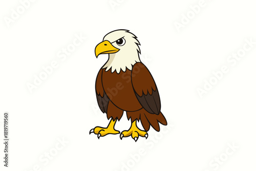 Eagle bird cartoon art vector illustration