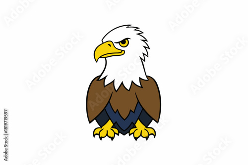 Eagle bird cartoon art vector illustration