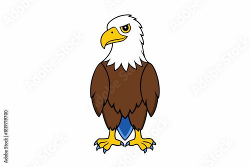 Eagle bird cartoon art vector illustration