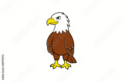 Eagle bird cartoon art vector illustration