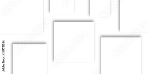 фотографія Minimal white paper frames with soft shadows on a clean modern abstract background