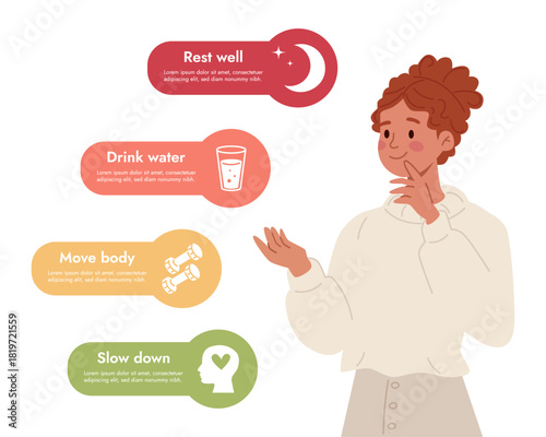 Mental Health Tips for Anxiety Reduce Infographic.