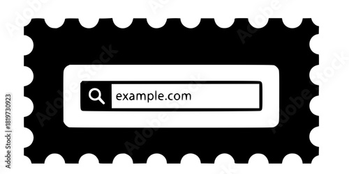 Web Address Stamp Digital Mail Simple Flat Vector Icon