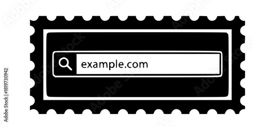 Web Address Stamp Digital Mail Simple Flat Vector Icon