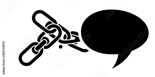 Viral Marketing Comment Bubble Chain Flat Vector Icon