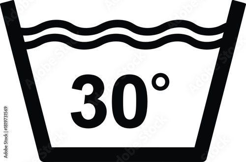 Washing instructions symbol gentle wash at degrees celsius icon vector eps silhouette
