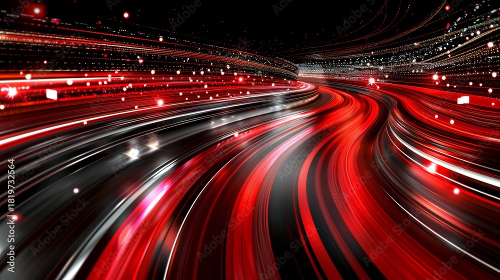 Fototapeta premium Dynamic red light streak and flare in 3d rendering for visual effects and animation projects