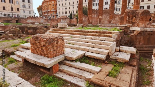 The Sacred Area of Largo di Torre Argentina in Rome, Italy, the site of Julius Caesar's assassination